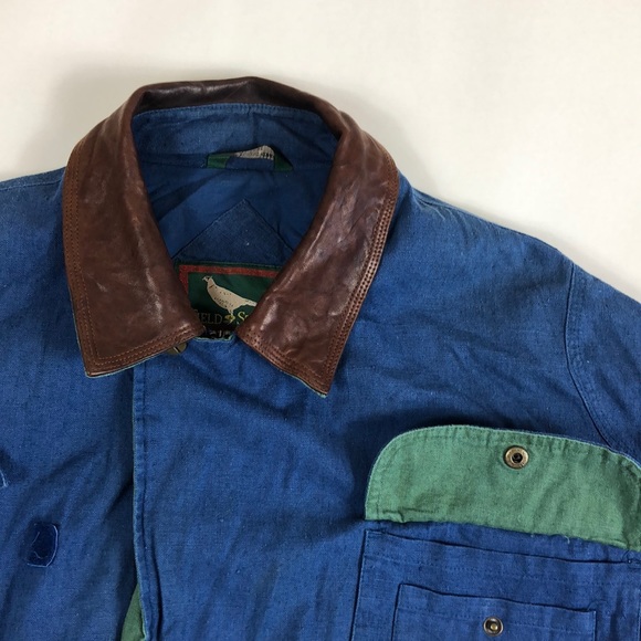 Field & Stream Vintage Linen/Cotton Lamb Leather Zip/Button Jacket - Picture 13 of 16